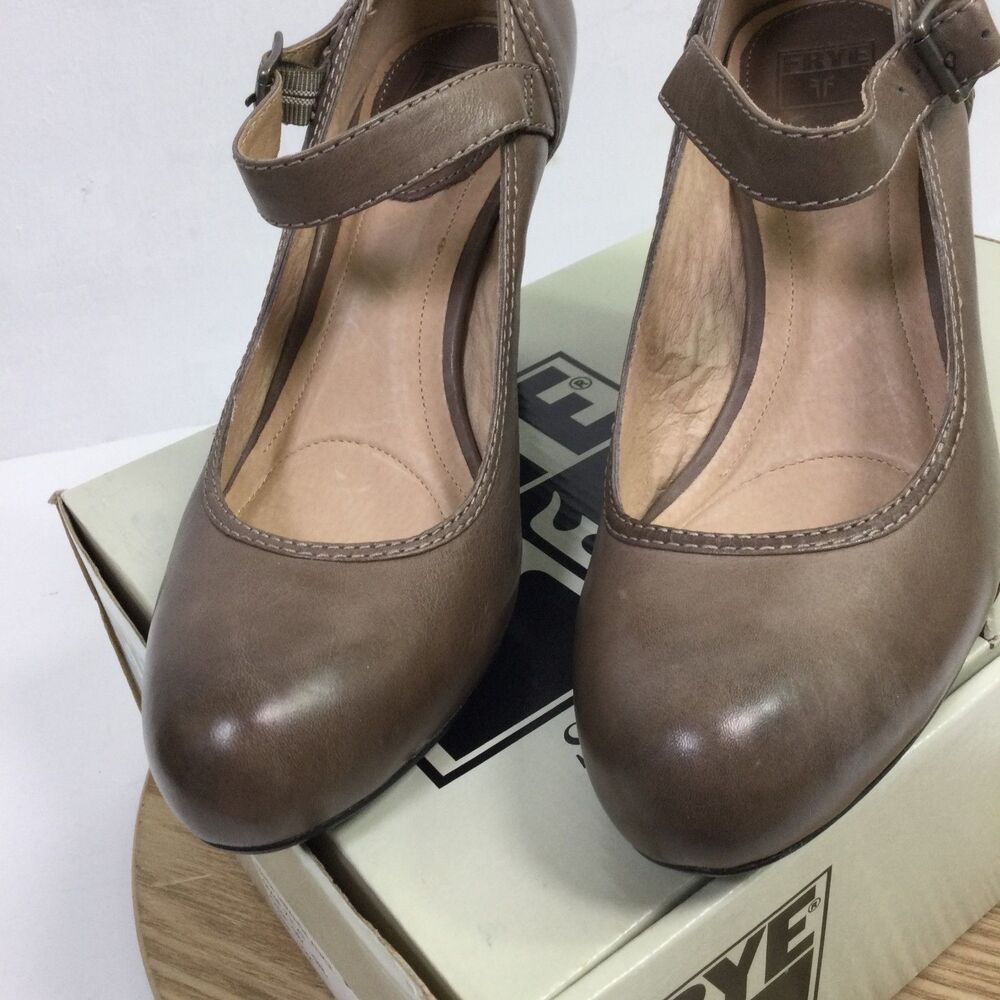 FRYE Women's Leather Upper Miranda Ankle Mary Jane Heel in Gray Size 10M - Picture 6 of 11